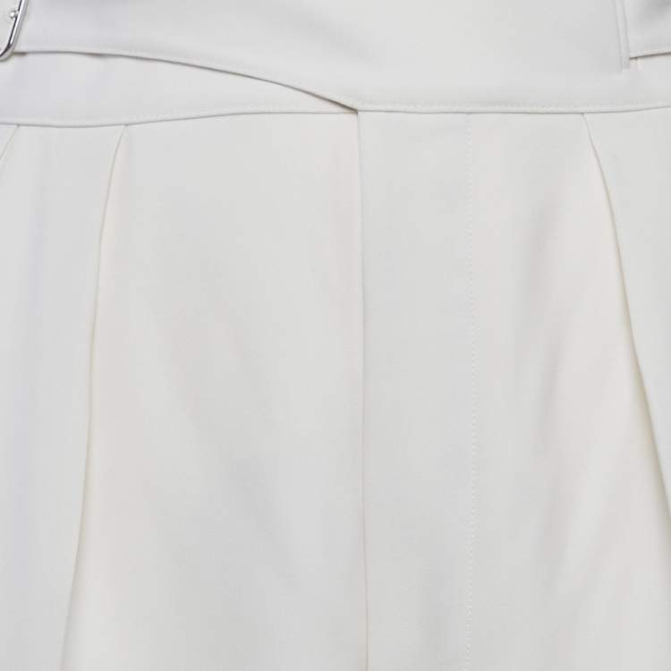 Pre Owned Polo Ralph Lauren Cream Wool Buckle Detail Trousers M