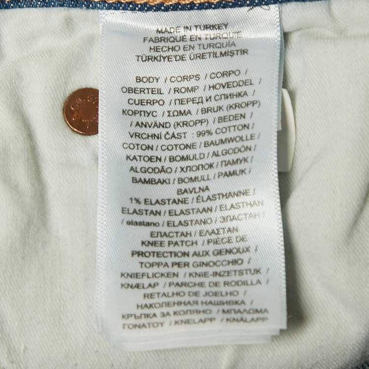 Pre Owned Polo Ralph Lauren Blue Logo Embroidered Denim Jodhpur Jeans M Waist 29"