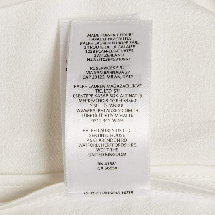 Pre Owned Polo Ralph Lauren White Cotton Knit Cricket Blazer M