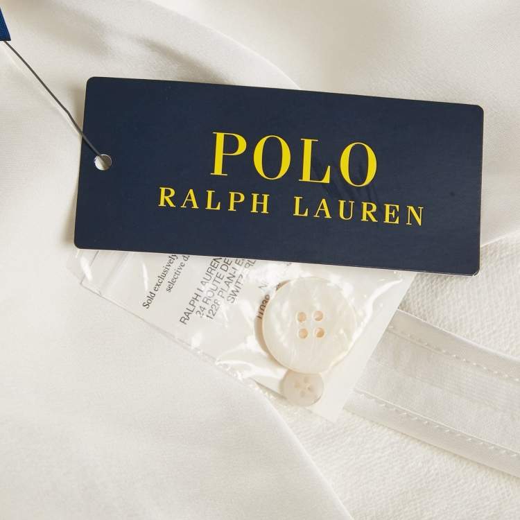 Pre Owned Polo Ralph Lauren White Cotton Knit Cricket Blazer M