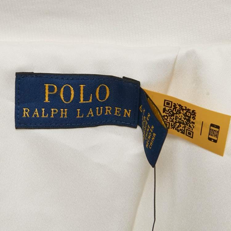 Pre Owned Polo Ralph Lauren White Cotton Knit Cricket Blazer M