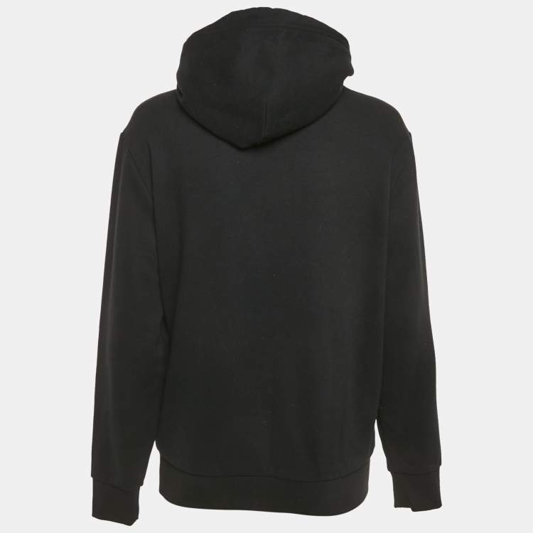 Pre Owned Polo Ralph Lauren Black Printed Cotton Hooded Sweatshirt S