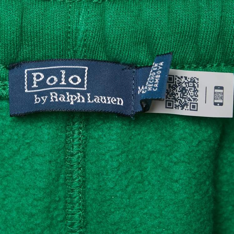 Pre Owned Polo Ralph Lauren Green Cotton Knit Sweatpants M