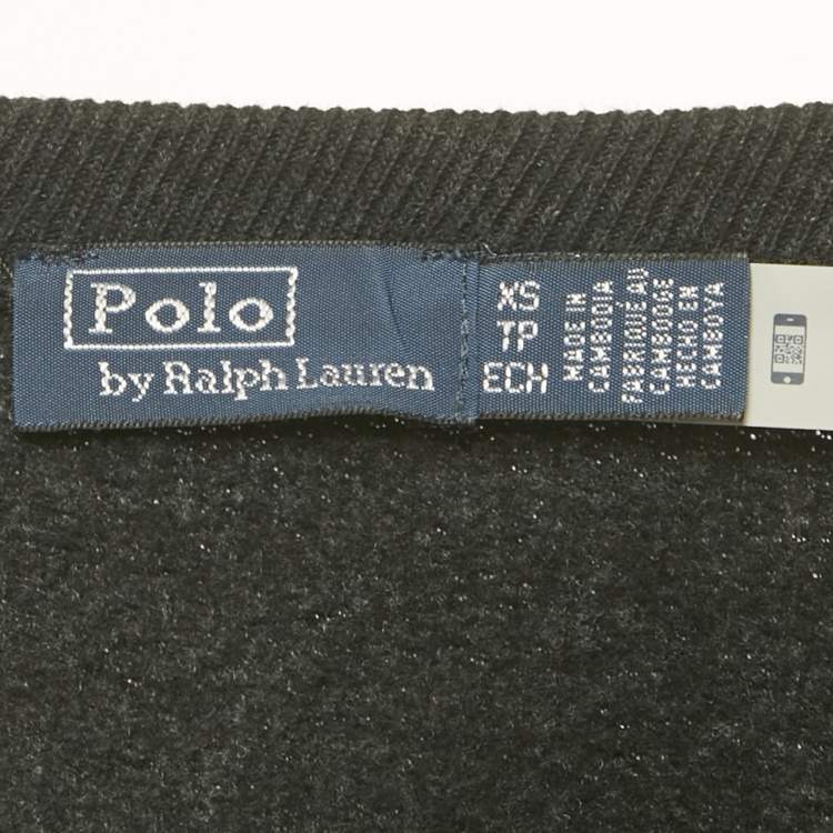 Pre Owned Polo Ralph Lauren Black Cotton Sweatshirt XS