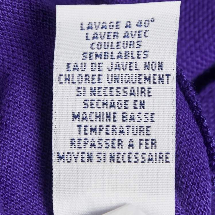 Pre Owned Polo Ralph Lauren Purple Cotton Pique Skinny Polo T-Shirt L