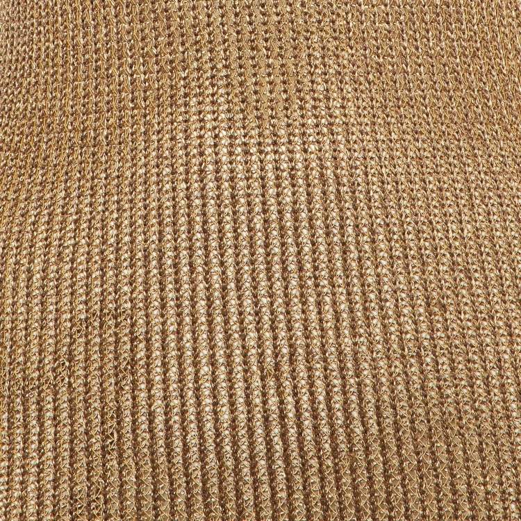Pre Owned Polo Ralph Lauren Metallic Knit Fringed Top S