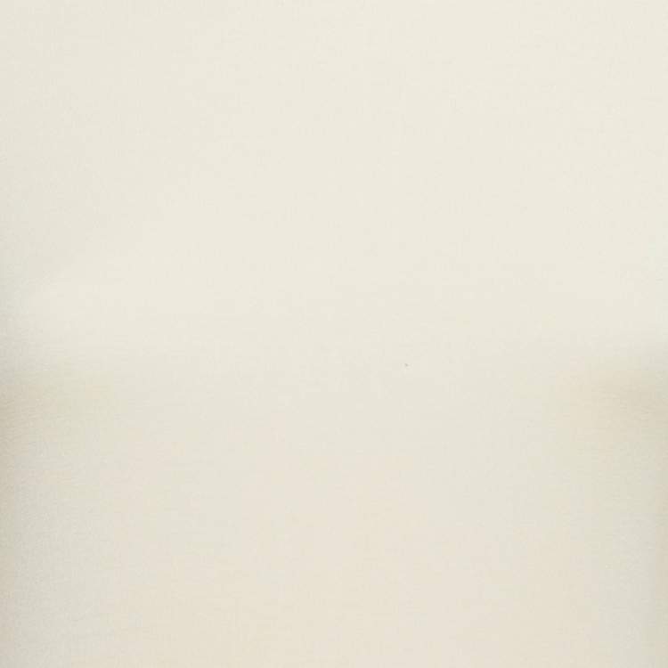 Pre Owned Polo Ralph Lauren Off-White Jersey Long Sleeve Midi Dress S