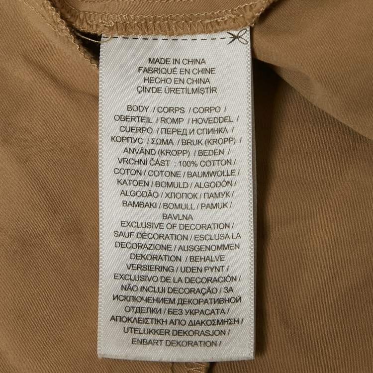 Pre Owned Polo Ralph Lauren Beige Cotton Belted Shirt Dress M
