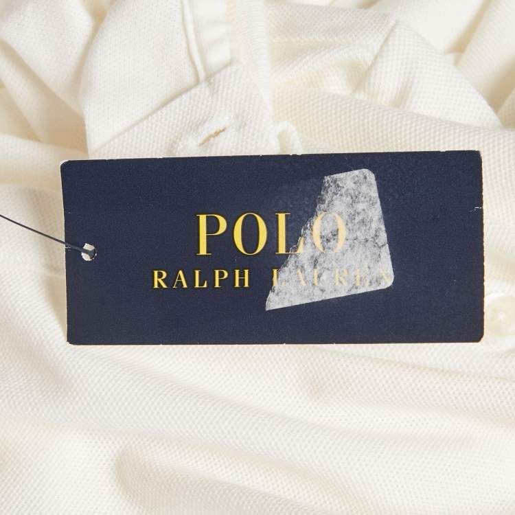 Pre Owned Polo Ralph Lauren Off-White Cotton Julie Polo T-Shirt XL