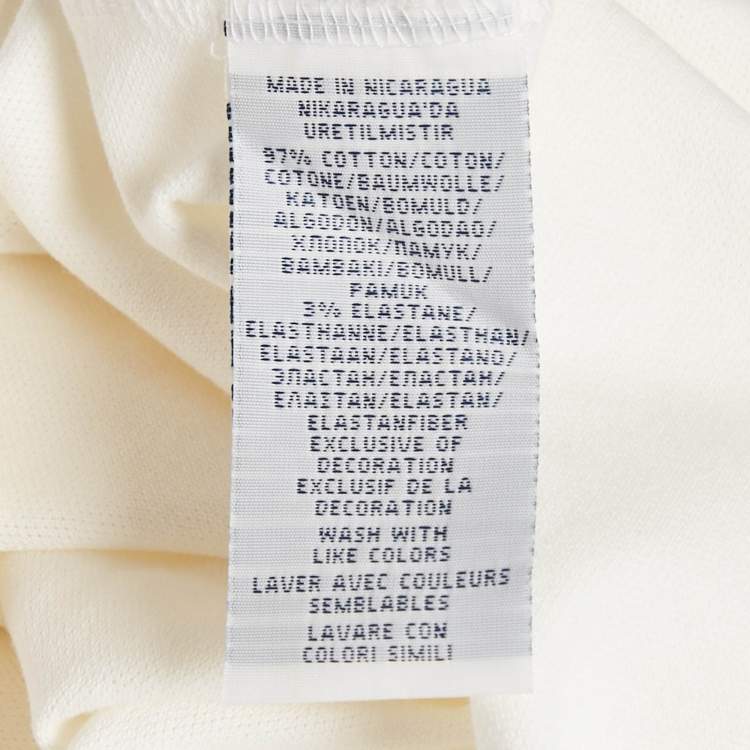 Pre Owned Polo Ralph Lauren Off-White Cotton Julie Polo T-Shirt XL