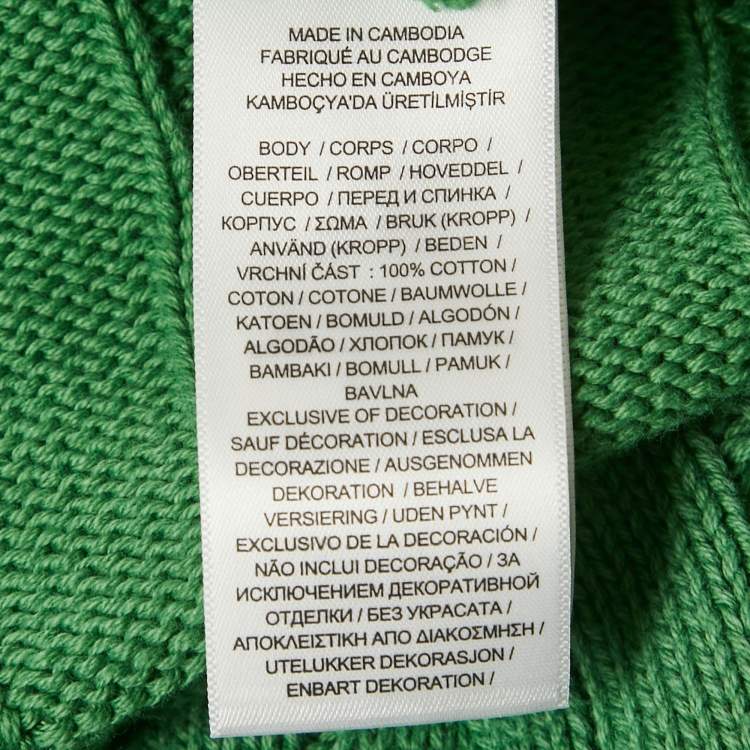 Pre Owned Polo Ralph Lauren Green Cable Knit Cropped Polo Sleeveless Shirt S