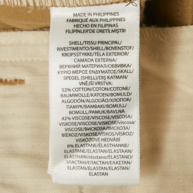Pre Owned Polo Ralph Lauren Beige Stretch Cotton Trousers M