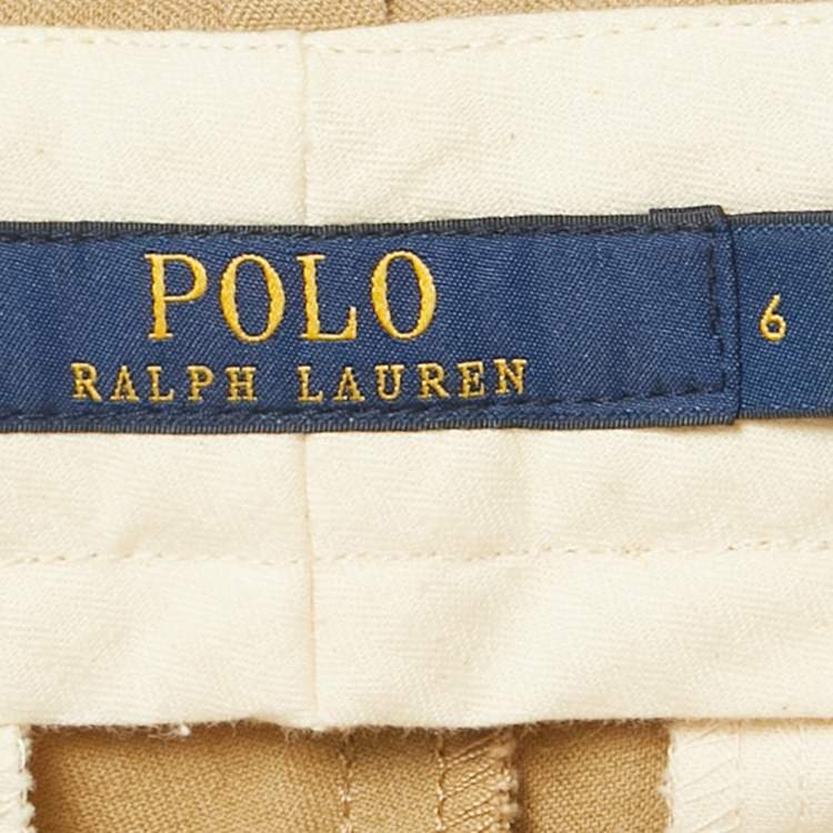 Pre Owned Polo Ralph Lauren Beige Stretch Cotton Trousers M