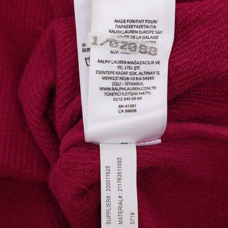 Pre Owned Polo Ralph Lauren Pink Sequined Cotton Polo Shirt S