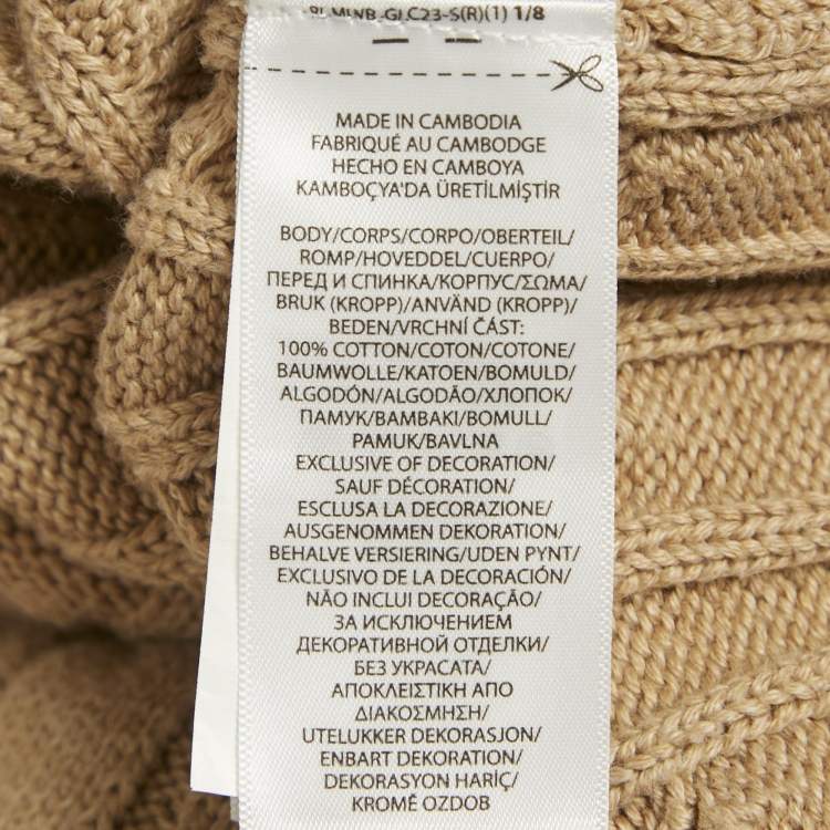 Pre Owned Polo Ralph Lauren Brown Cable Knit Sweater XXL  