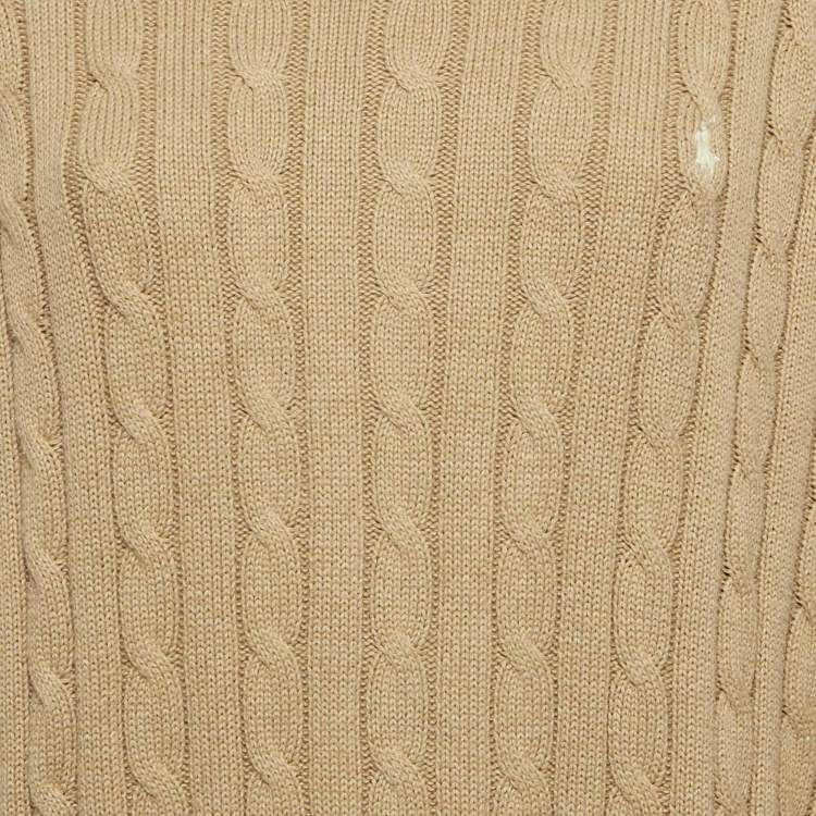 Pre Owned Polo Ralph Lauren Brown Cable Knit Sweater XXL  