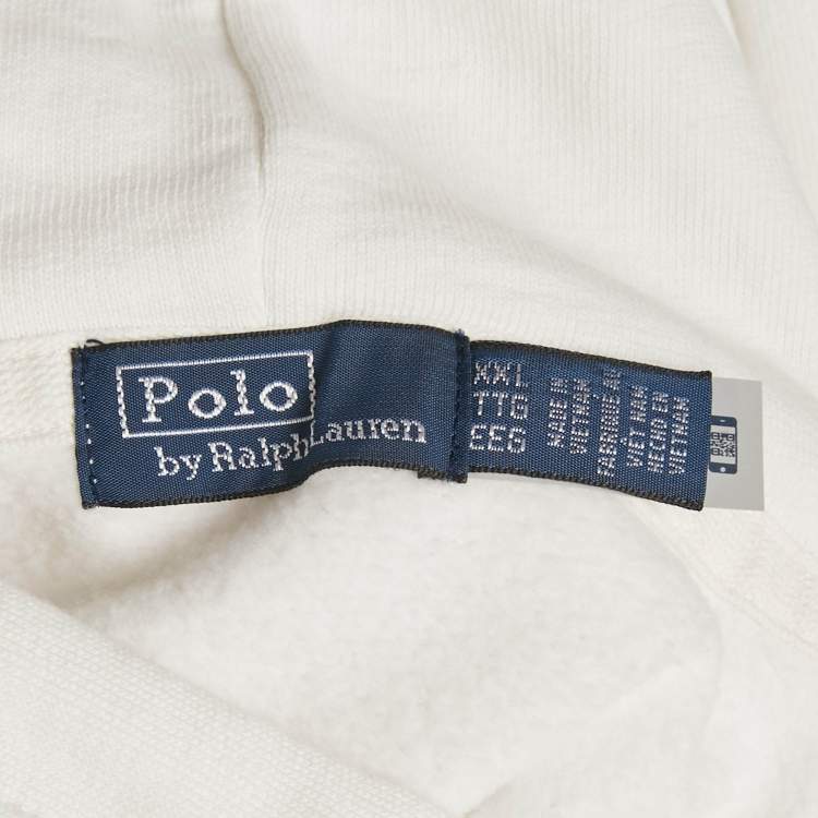 Pre Owned Polo Ralph Lauren White The Ralph & Ricky Bear Print Cotton Hooded Sweatshirt XXL