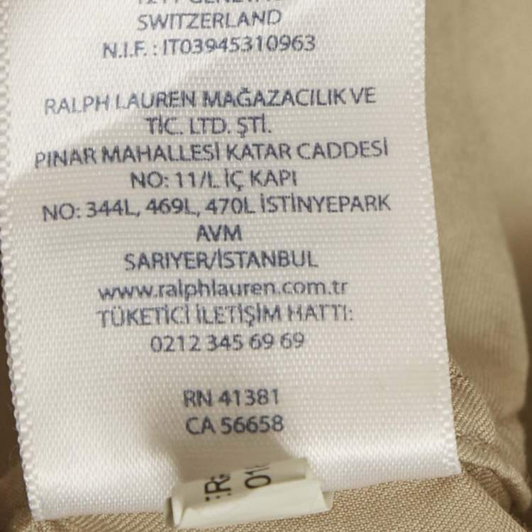 Pre Owned Polo Ralph Lauren Beige Logo Embroidered Cotton Relaxed Fit Shirt XL