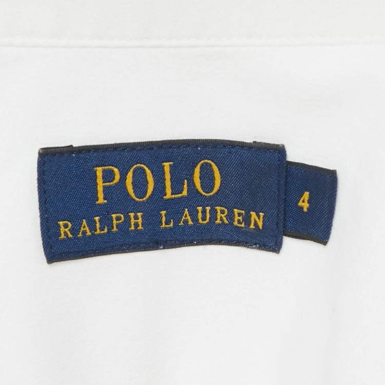 Pre Owned Polo Ralph Lauren White Cotton Button Front Slim Fit Shirt S