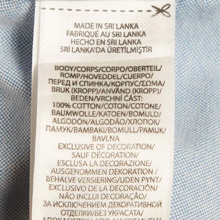 Pre Owned Polo Ralph Lauren Light Blue Logo Embroidered Cotton Shirt S