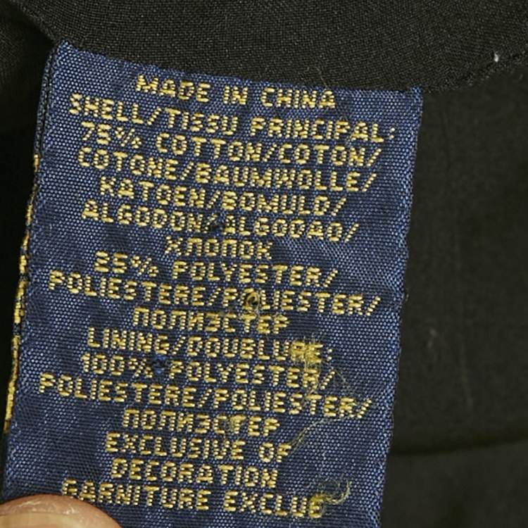 Pre Owned Polo Ralph Lauren Black Logo Embroidered Cotton Blend Blazer M 