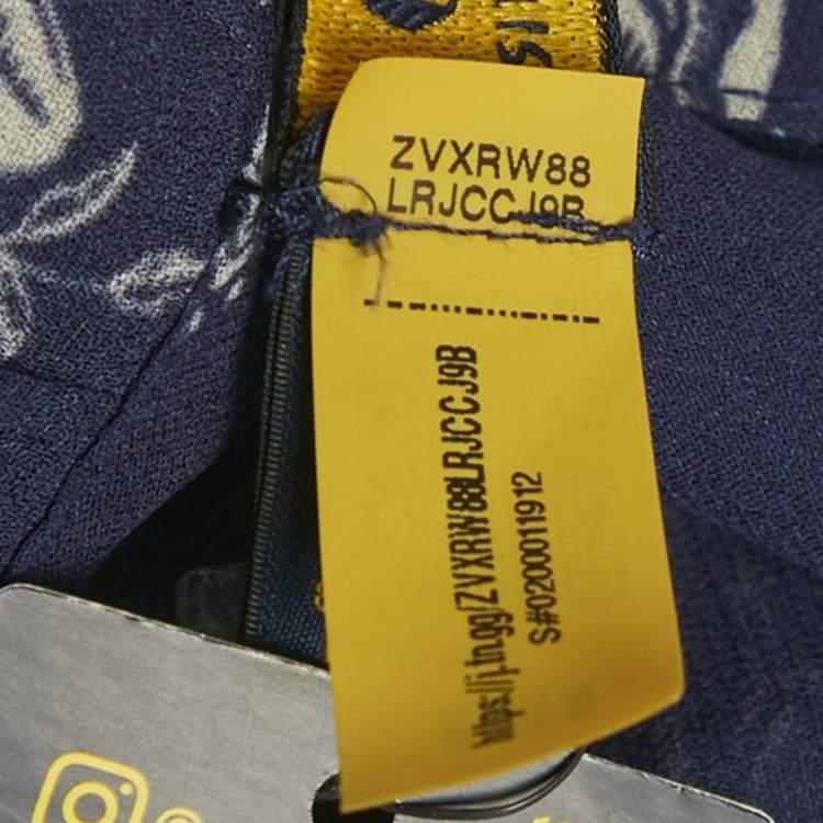 مملوكة مسبقًا Polo Ralph Lauren Blue Floral Print Chiffon Blouse M