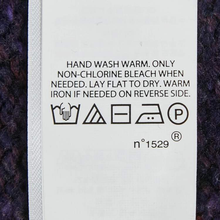 Pre Owned Polo Ralph Lauren Purple Logo Intarsia Wool Knit Sweater S