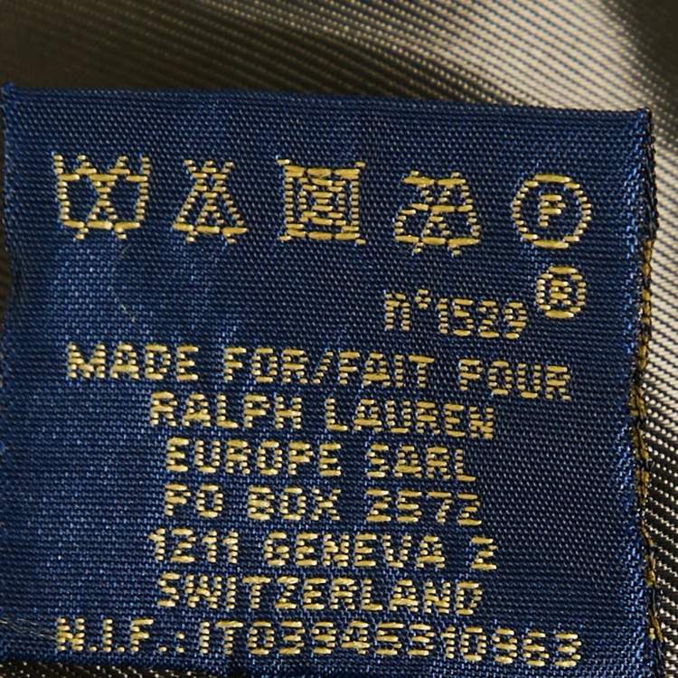 Pre Owned Polo Ralph Lauren Green Patterned Wool Single Breasted Blazer M