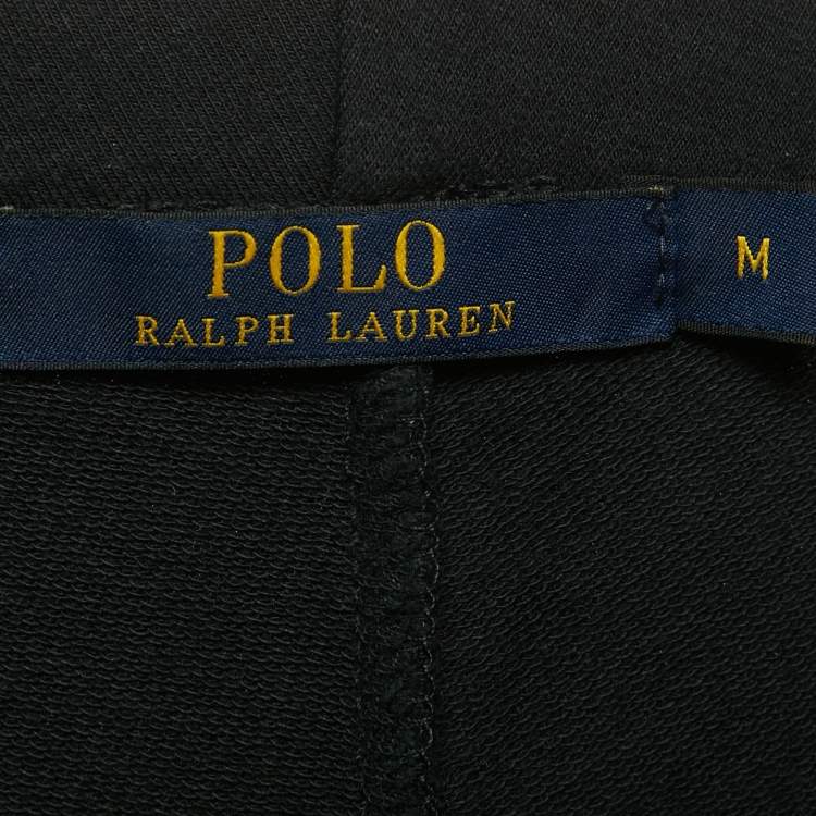 Pre Owned Polo Ralph Lauren Navy Blue Suede Trim Jersey Leggings M