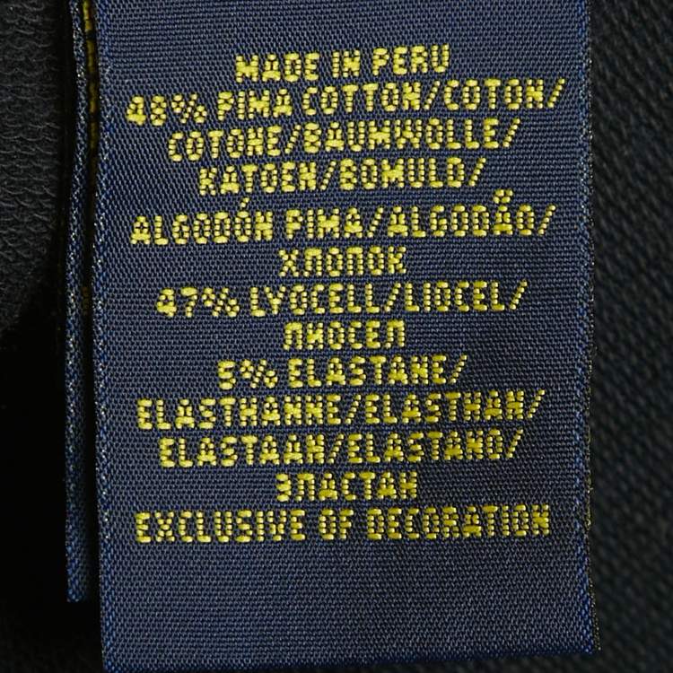 Pre Owned Polo Ralph Lauren Navy Blue Suede Trim Jersey Leggings M