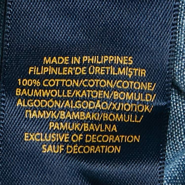 Pre Owned Polo Ralph Lauren Blue Chambray Slim Fit Shirt M