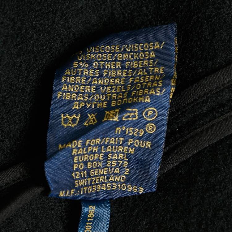 Pre Owned Polo Ralph Lauren Black Applique Knit Cricket Blazer M