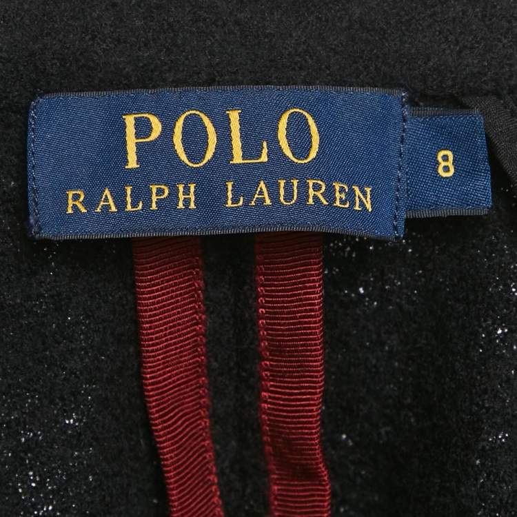 Pre Owned Polo Ralph Lauren Black Applique Knit Cricket Blazer M