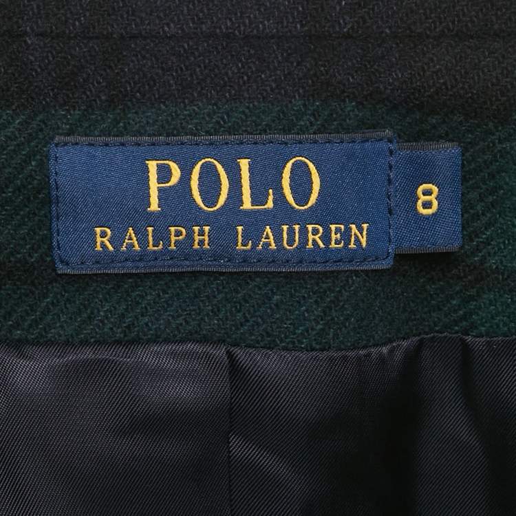 Pre Owned Polo Ralph Lauren Green/Blue Checks Wool Jacket M