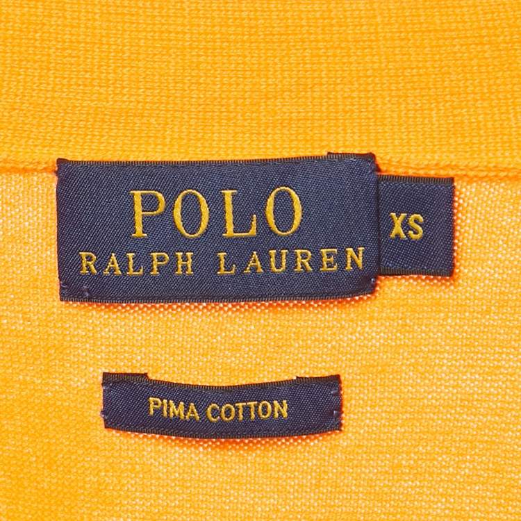 Pre Owned Polo Ralph Lauren Orange Cotton Knit Cardigan XS