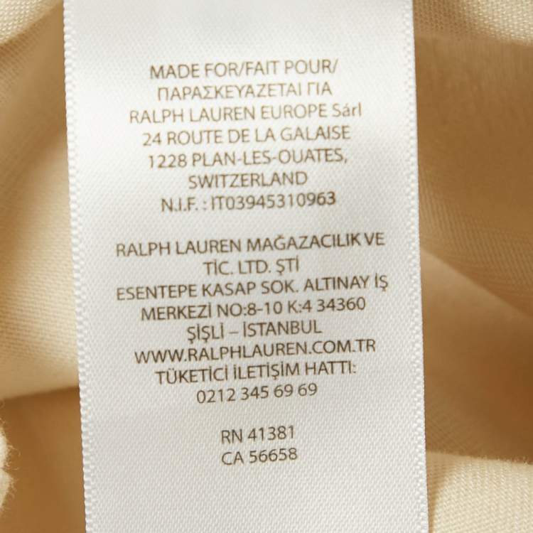 Pre Owned Polo Ralph Lauren Beige Beaded Gabardine Jacket XS