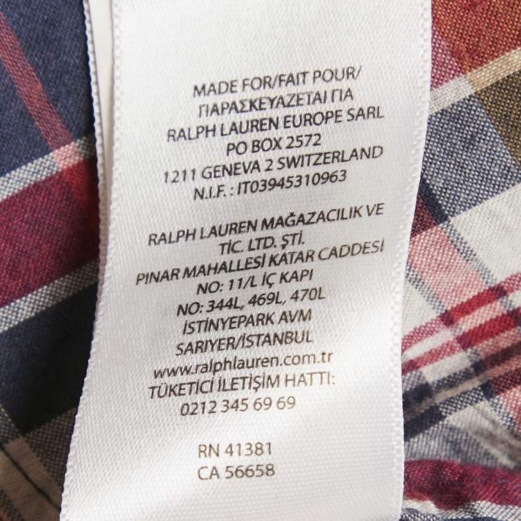 Pre Owned Polo Ralph Lauren Blue Checks Cotton Long Sleeve Shirt XS