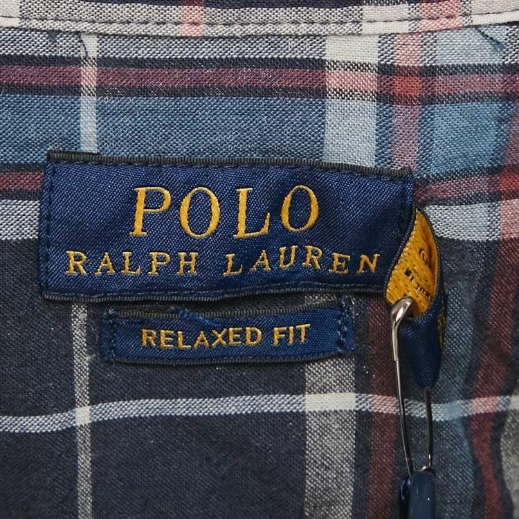 Pre Owned Polo Ralph Lauren Blue Checks Cotton Long Sleeve Shirt XS
