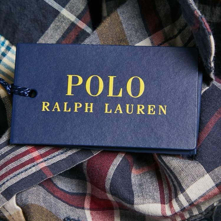 Pre Owned Polo Ralph Lauren Blue Checks Cotton Long Sleeve Shirt XS