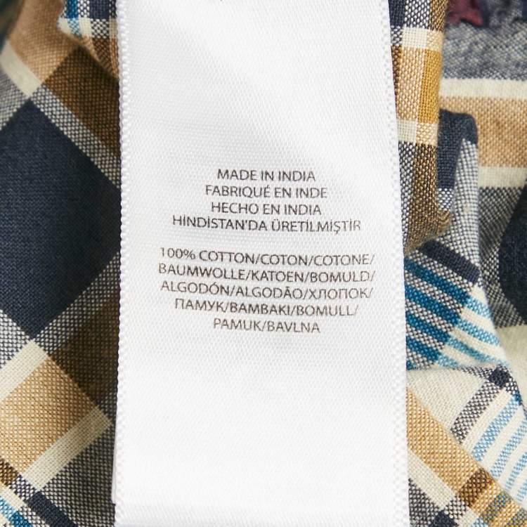 Pre Owned Polo Ralph Lauren Blue Checks Cotton Long Sleeve Shirt XS