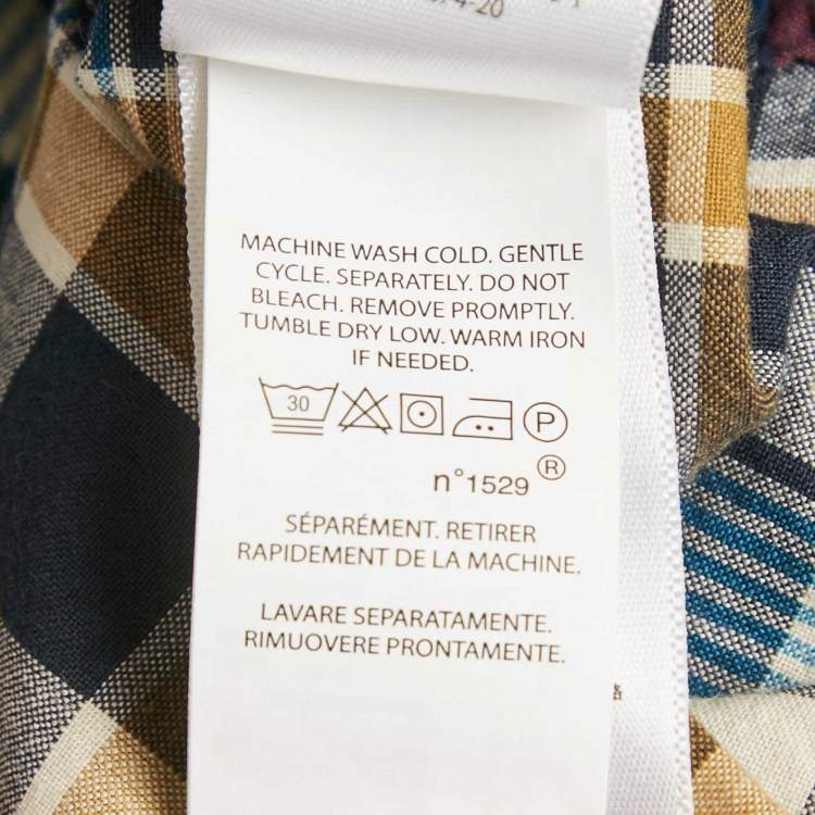 Pre Owned Polo Ralph Lauren Blue Checks Cotton Long Sleeve Shirt XS