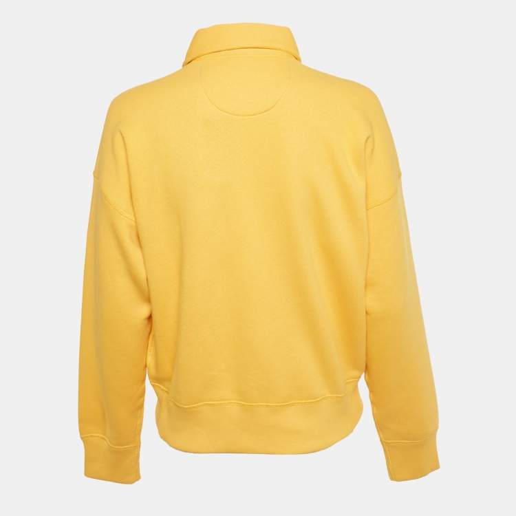 مملوكة مسبقًا Polo Ralph Lauren Yellow Cotton Zip-Up Sweatshirt S
