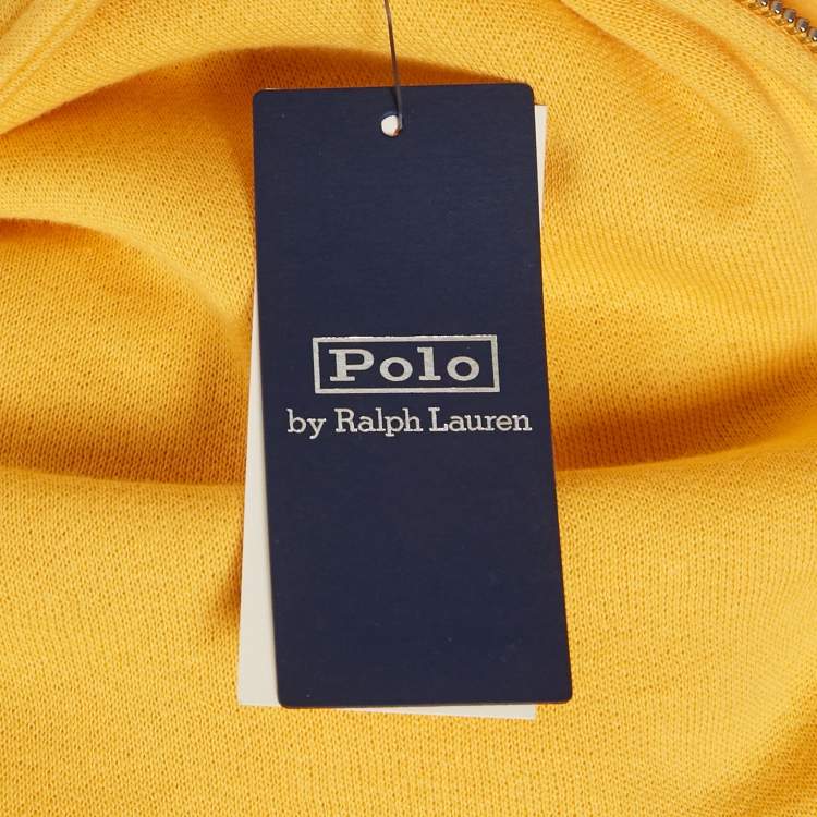 مملوكة مسبقًا Polo Ralph Lauren Yellow Cotton Zip-Up Sweatshirt S