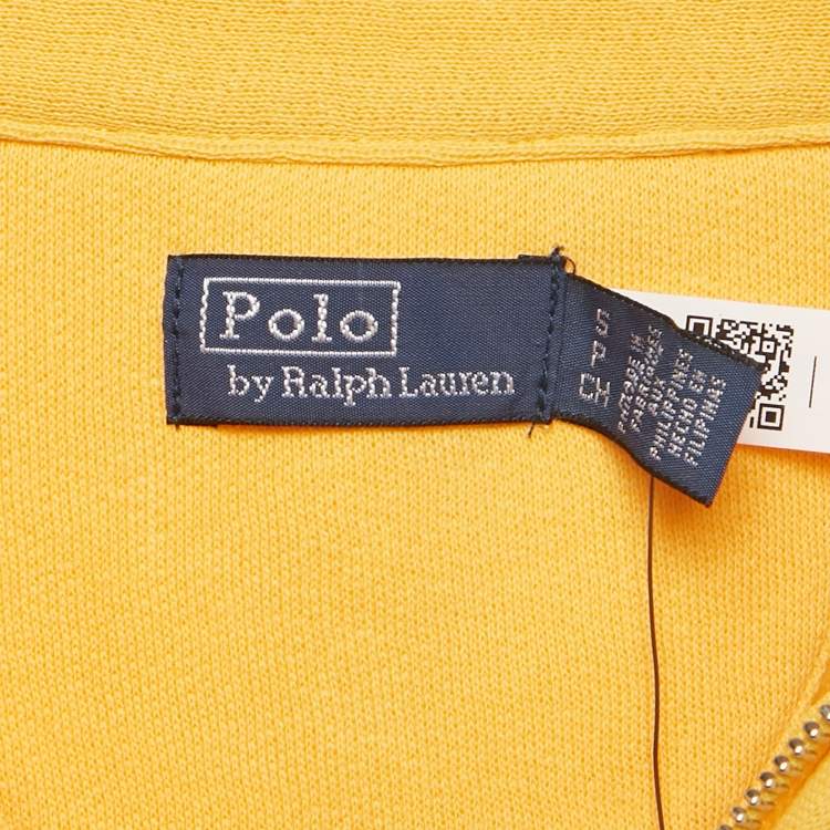 مملوكة مسبقًا Polo Ralph Lauren Yellow Cotton Zip-Up Sweatshirt S