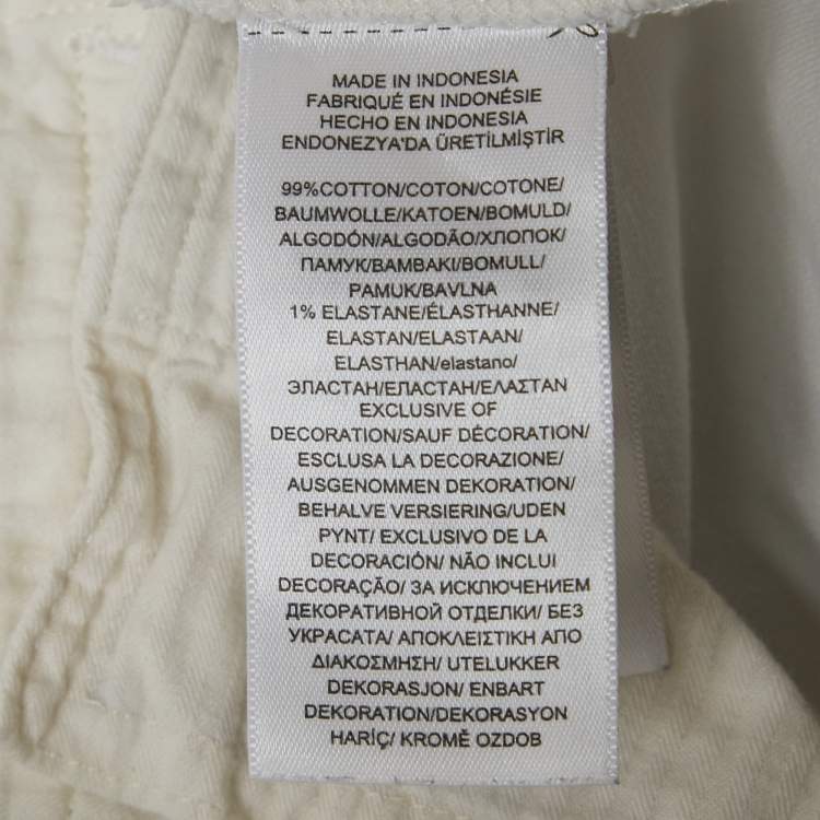 Pre Owned Polo Ralph Lauren White Denim Skinny Jeans S/Waist 29"