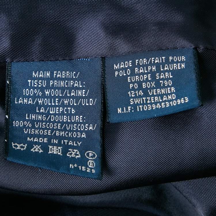 Pre Owned Ralph Lauren Navy Blue Wool Felt Rowing Club Blazer M