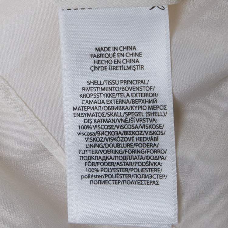 Pre Owned Polo Ralph Lauren Cream Chiffon Flared Maxi Skirt M