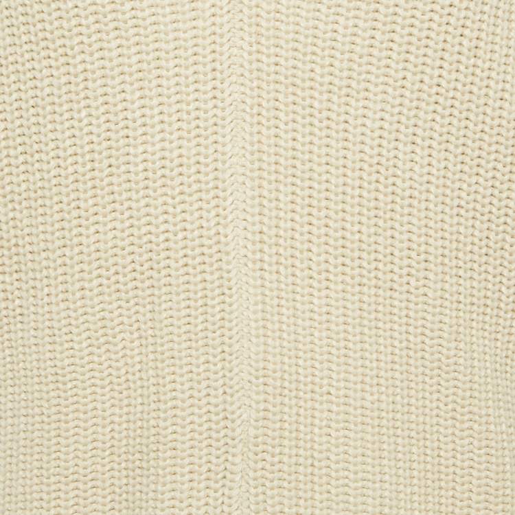 Pre Owned Polo Ralph Lauren Beige Rib Knit V-Neck Sweater XXL