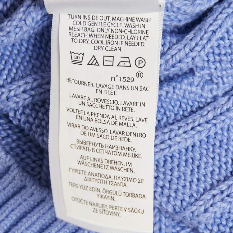 Pre Owned Polo Ralph Lauren Blue Cable Knit Sweater M