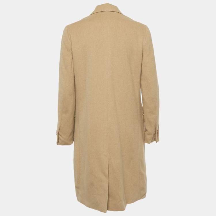 Pre Owned Polo Ralph Lauren Beige Wool Blend Mid-Length Coat S